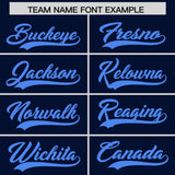Custom Navy Powder Blue and Bright Green Sides Gradient Fashion Personalized Team Football Jersey