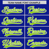 Custom Royal Neon Green and Powder Blue Sides Gradient Fashion Personalized Team Football Jersey