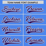 Custom Powder Blue Orange and Purple Sides Gradient Fashion Personalized Team Football Jersey