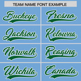 Custom Powder Blue Orange and Kelly Green Sides Gradient Fashion Personalized Team Football Jersey