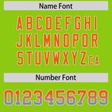 Custom Neon Green Orange and Powder Blue Sides Gradient Fashion Personalized Team Football Jersey