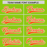 Custom Neon Green Orange and Powder Blue Sides Gradient Fashion Personalized Team Football Jersey