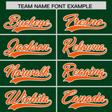 Custom Green Orange and Navy Sides Gradient Fashion Personalized Team Football Jersey