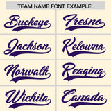 Custom Cream Purple and Powder Blue Sides Gradient Fashion Personalized Team Football Jersey