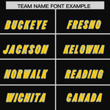 Custom Black Neon Green and Gold Sides Gradient Fashion Personalized Team Football Jersey