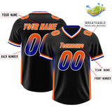 Custom Black Royal and Orange Sides Gradient Fashion Personalized Team Football Jersey