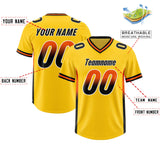 Custom Gold Orange and Black Sides Gradient Fashion Personalized Team Football Jersey