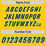 Custom Gold Green and Red Sides Gradient Fashion Personalized Team Football Jersey