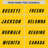 Custom Gold Powder Blue and Neon Green Sides Gradient Fashion Personalized Team Football Jersey