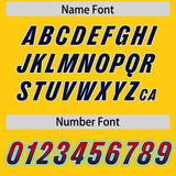 Custom Gold Red and Navy Sides Gradient Fashion Personalized Team Football Jersey