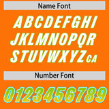 Custom Orange Neon Green and Gold Sides Gradient Fashion Personalized Team Football Jersey