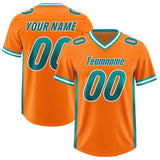 Custom Orange Aqua and Aqua Sides Gradient Fashion Personalized Team Football Jersey
