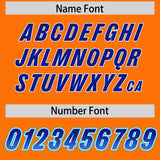 Custom Orange Royal and Powder Blue Sides Gradient Fashion Personalized Team Football Jersey