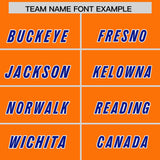 Custom Orange Royal and Powder Blue Sides Gradient Fashion Personalized Team Football Jersey