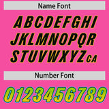 Custom Pink Neon Green and Gold Sides Gradient Fashion Personalized Team Football Jersey