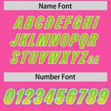 Custom Pink Neon Green and Gold Sides Gradient Fashion Personalized Team Football Jersey