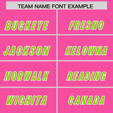Custom Pink Neon Green and Gold Sides Gradient Fashion Personalized Team Football Jersey