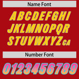 Custom Red Pink and Gold Sides Gradient Fashion Personalized Team Football Jersey