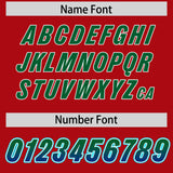 Custom Red Kelly Green and Royal Sides Gradient Fashion Personalized Team Football Jersey