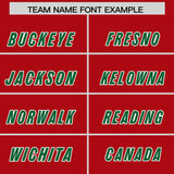 Custom Red Kelly Green and Royal Sides Gradient Fashion Personalized Team Football Jersey