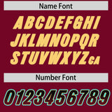 Custom Cardinal Black and Khaki Sides Gradient Fashion Personalized Team Football Jersey