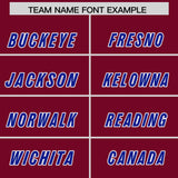 Custom Cardinal Royal and Powder Blue Sides Gradient Fashion Personalized Team Football Jersey