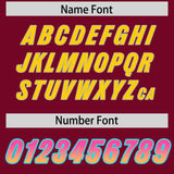 Custom Cardinal Pink and Gold Sides Gradient Fashion Personalized Team Football Jersey