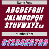 Custom Cardinal Pink and Powder Blue Sides Gradient Fashion Personalized Team Football Jersey
