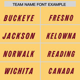 Custom Khaki Cardinal and Black Sides Gradient Fashion Personalized Team Football Jersey