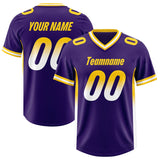 Custom Purple Gold Sides Gradient Fashion Personalized Team Football Jersey
