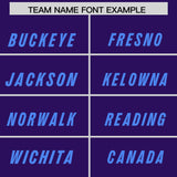 Custom Purple Powder Blue and Pink Sides Gradient Fashion Personalized Team Football Jersey