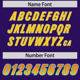 Custom Purple Orange and Gold Sides Gradient Fashion Personalized Team Football Jersey