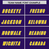 Custom Purple Pink and Gold Sides Gradient Fashion Personalized Team Football Jersey