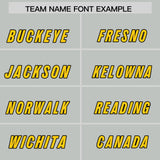 Custom Gray Royal and Gold Sides Gradient Fashion Personalized Team Football Jersey