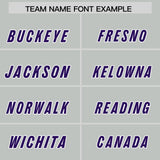 Custom Gray Pink and Purple Sides Gradient Fashion Personalized Team Football Jersey