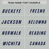 Custom Gray Royal and Navy Sides Gradient Fashion Personalized Team Football Jersey