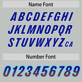 Custom Gray Royal and Red Sides Gradient Fashion Personalized Team Football Jersey