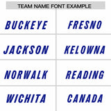 Custom White Royal and Orange Sides Gradient Fashion Personalized Team Football Jersey
