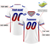 Custom White Royal and Red Sides Gradient Fashion Personalized Team Football Jersey