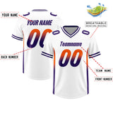 Custom White Orange and Purple Sides Gradient Fashion Personalized Team Football Jersey