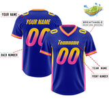 Custom Royal Gold Sides Gradient Fashion Personalized Team Football Jersey