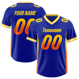 Custom Royal Gold Sides Gradient Fashion Personalized Team Football Jersey