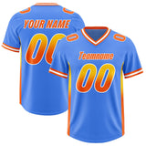 Custom Powder Blue Gold and  Sides Gradient Fashion Personalized Team Football Jersey