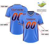 Custom Powder Blue Orange and Purple Sides Gradient Fashion Personalized Team Football Jersey