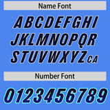 Custom Powder Blue Navy and Royal Sides Gradient Fashion Personalized Team Football Jersey