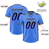 Custom Powder Blue Navy and Royal Sides Gradient Fashion Personalized Team Football Jersey