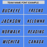 Custom Powder Blue Navy and Royal Sides Gradient Fashion Personalized Team Football Jersey