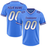 Custom Powder Blue Gray and White Sides Gradient Fashion Personalized Team Football Jersey