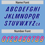 Custom Powder Blue Pink and Gold Sides Gradient Fashion Personalized Team Football Jersey