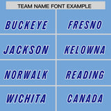 Custom Powder Blue Pink and Gold Sides Gradient Fashion Personalized Team Football Jersey